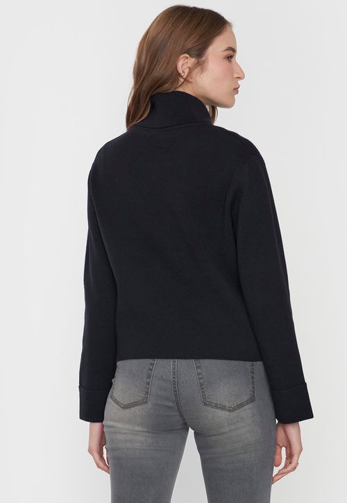 Sweater Mujer Cuello Tortuga Color Negro