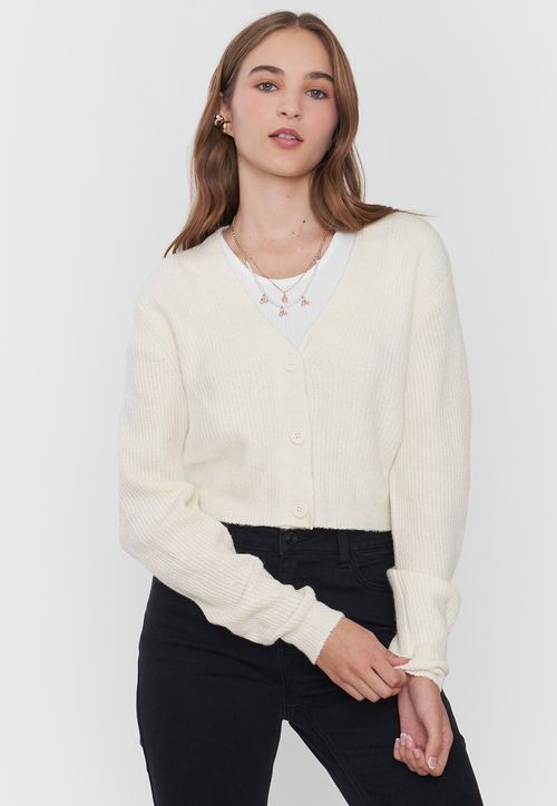 Sweater Mujer Cárdigan Ecru