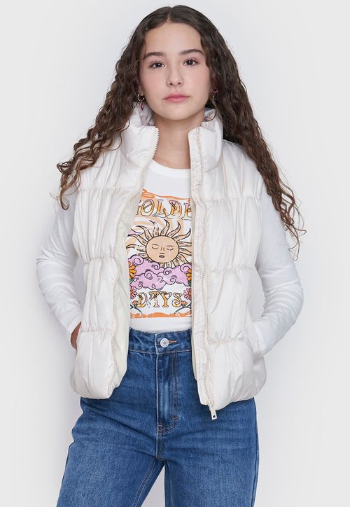 Parka Niña Teen Sin Mangas Beige