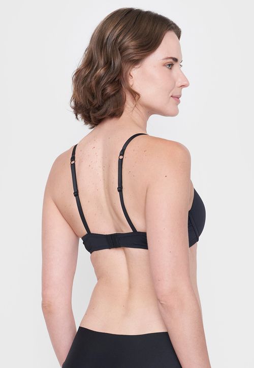 Sostén Mujer Push Up Básico Copa B Microfibra Negro