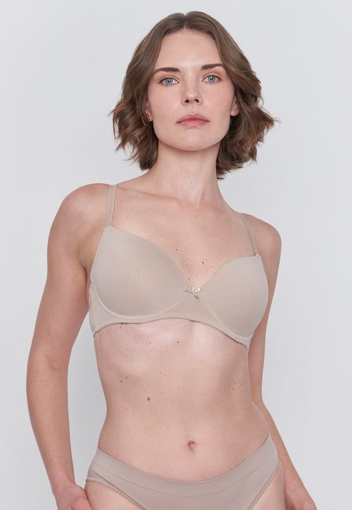 Sostén Mujer Básico Microfibra Beige Copa C