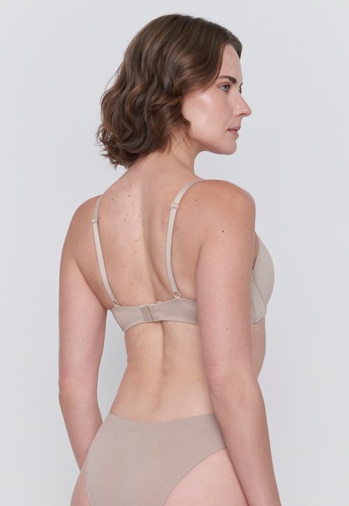 Sostén Mujer Básico Microfibra Beige Copa C
