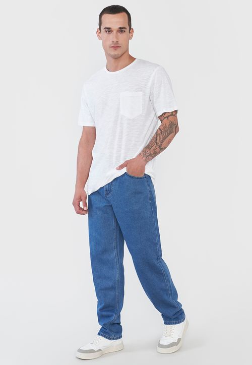 Jeans Hombre Straight Color Azul Medio