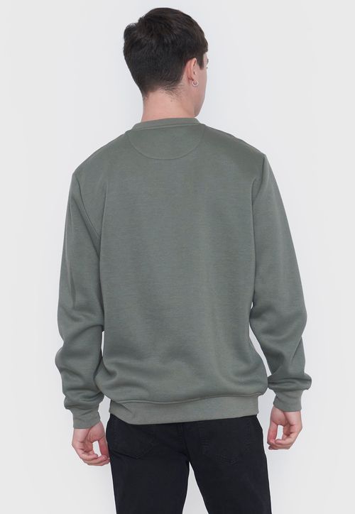 Polerón Hombre Round Neck Liso Verde