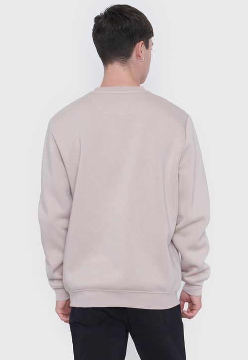 Polerón Hombre Round Neck Liso Ecru