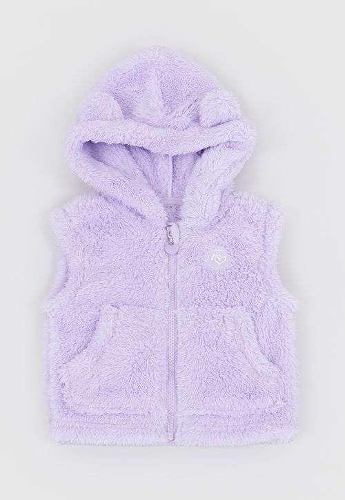 Poleron Bebe Niña Coral Sin Mangas Lila
