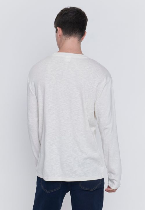 Polera Hombre Manga Larga Lisa Yvory