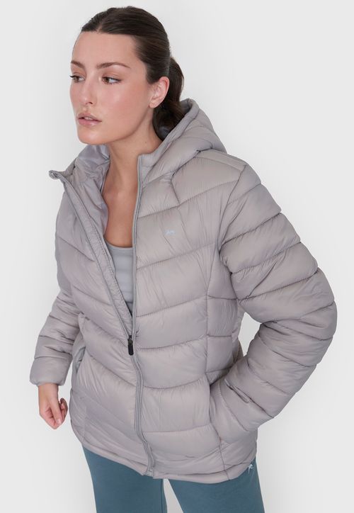 Parka Mujer Deportiva Zipper Gris