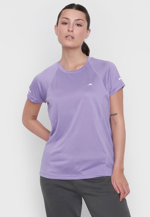 Polera Mujer Deportiva R-Neck Morado