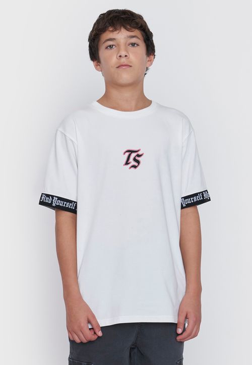 Polera Niño Teen M/C Tape Blanco