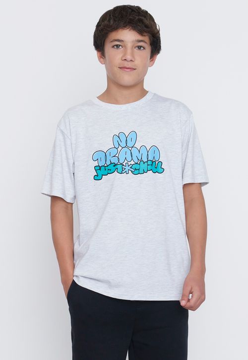 Polera Niño Teen M/C Back Print Gris
