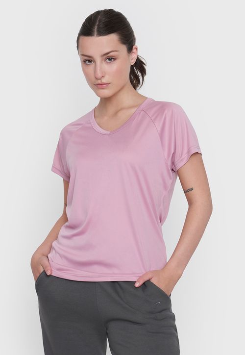 Polera Mujer Deportivo V-Neck Rosado