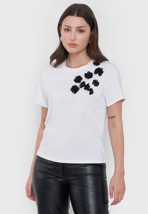 Polera Mujer Aplicación Blanco