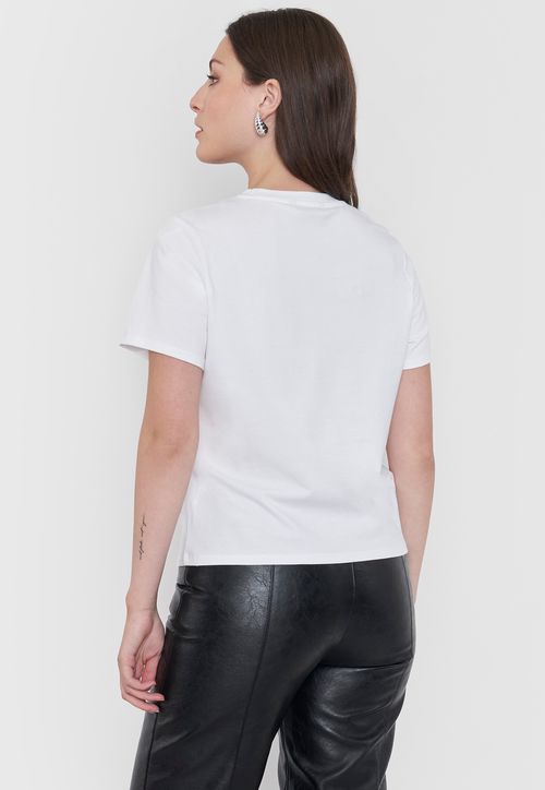 Polera Mujer Aplicación Blanco