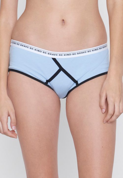 Calzón Mujer Boyshort Cotton Celeste