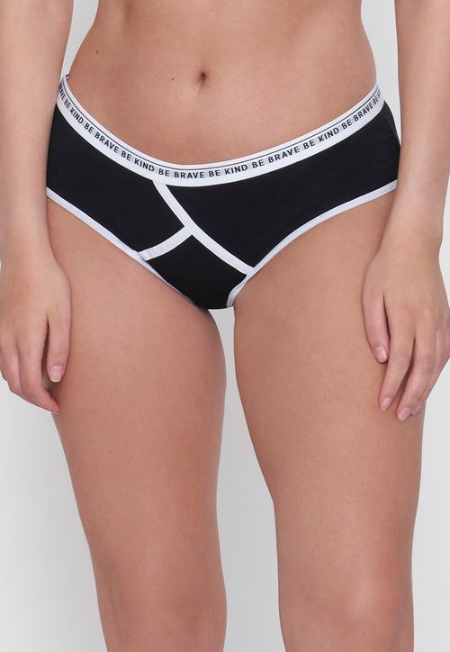 Calzón Mujer Cotton Negro Boyshort
