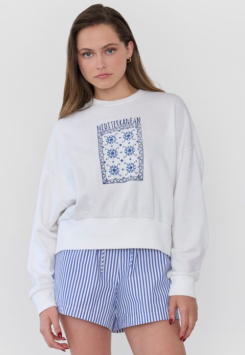 Polerón Mujer R-Neck Blanco