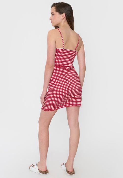 Vestido Mujer Pabilos Vichy Rojo