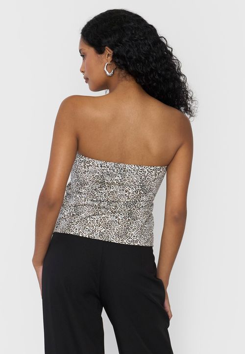 Peto Mujer Strapless Argolla Beige