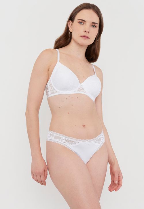 Colaless Mujer Microfibra Lace Ecru