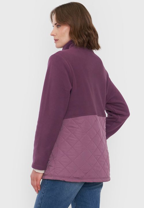 Chaqueta Mujer Polar Aplicación Quilt Morado