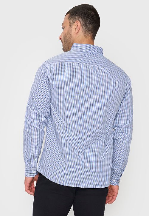 Camisa Hombre Escocesa Celeste