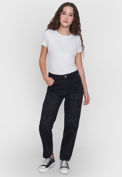 Jeans Niña Kids Mom Fit Negro