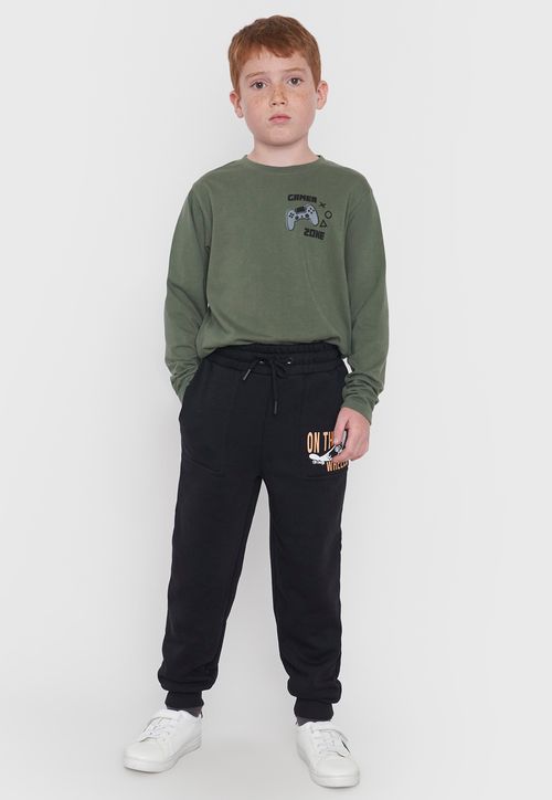 Pantalón De Buzo Niño Kids Basico Focal Negro