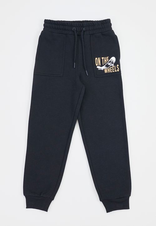 Pantalón De Buzo Niño Kids Basico Focal Negro