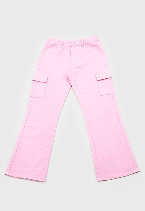 Jeans Niña Teen Cargo Rosado