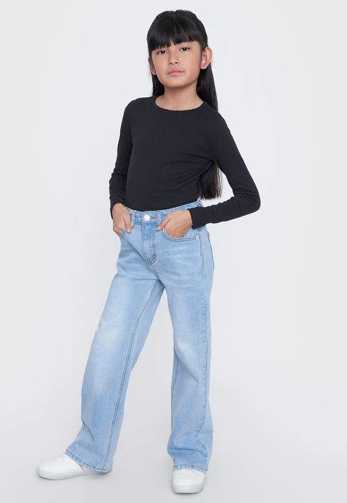 Jeans Niña Kids Wide Leg Color Azul Claro