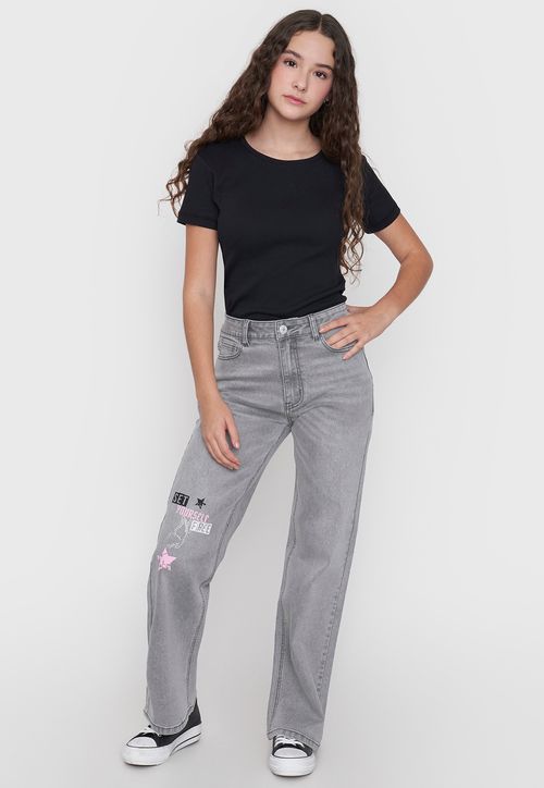 Jeans Niña Teen Strass Gris