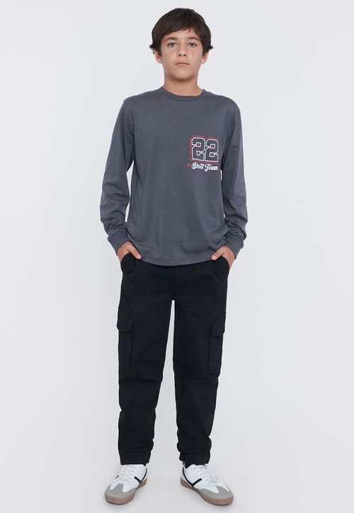Pantalon Niño Teen Jogger Cargo Negro