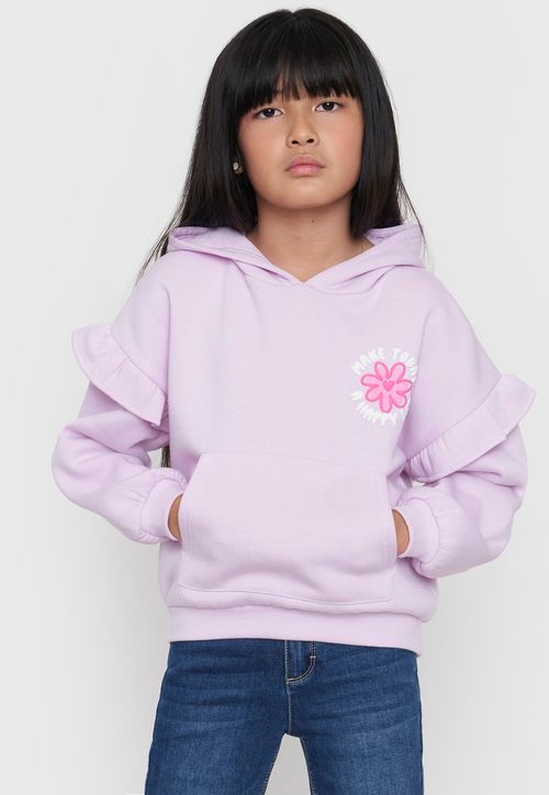 Poleron Niña Kids Capucha Rosado