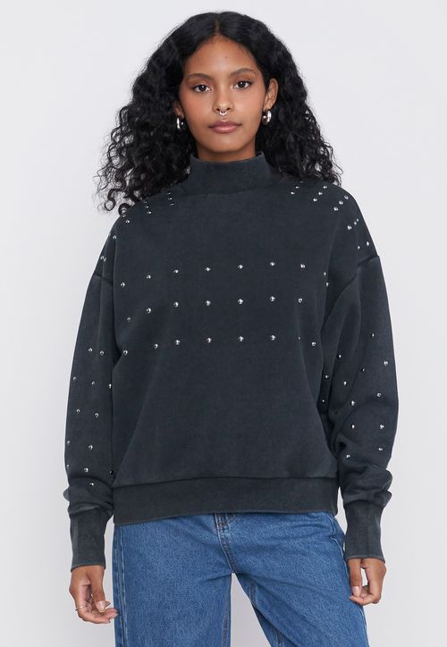 Polerón Mujer Tachas Gris