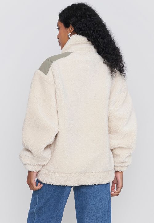 Chaqueta Mujer Peludo Ecru