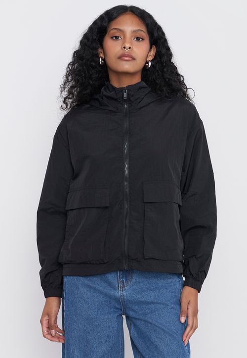 Cortaviento Mujer Negro Cargo