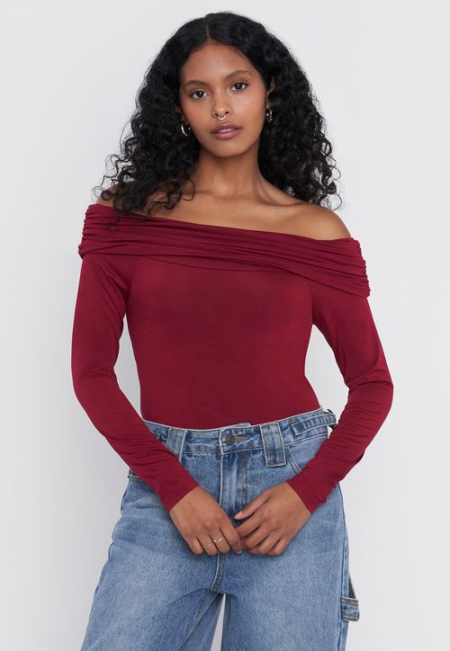 Body Mujer M/L Off Shoulder Cereza