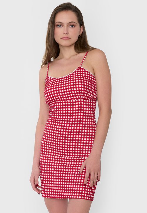 Vestido Mujer Pabilos Vichy Rojo