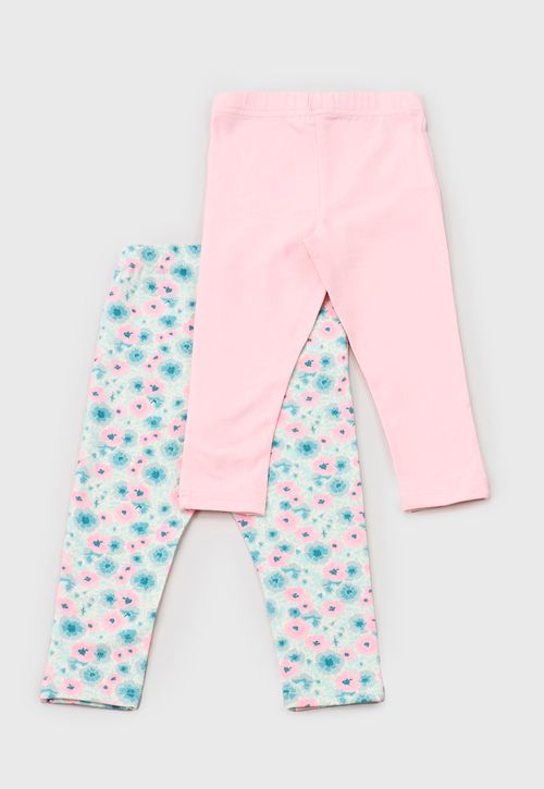 Calza Bebe Niña Bipack Solida + Print Menta