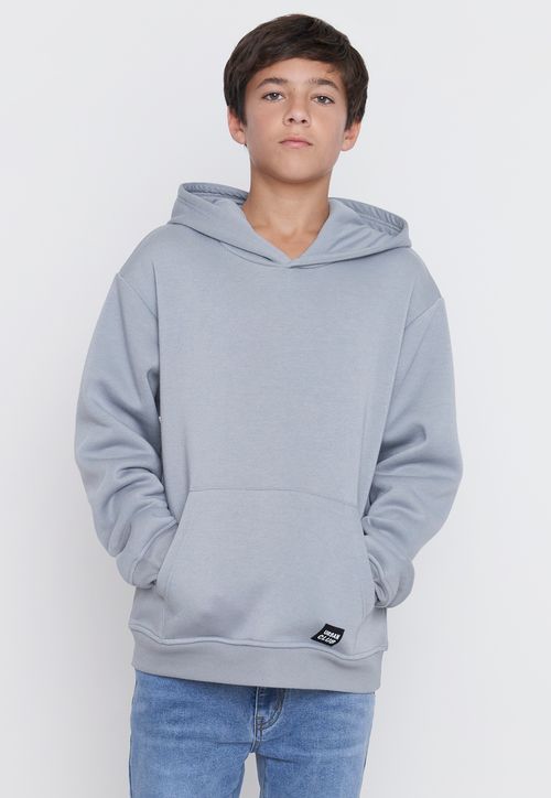 Poleron Niño Teen con Capucha Gris