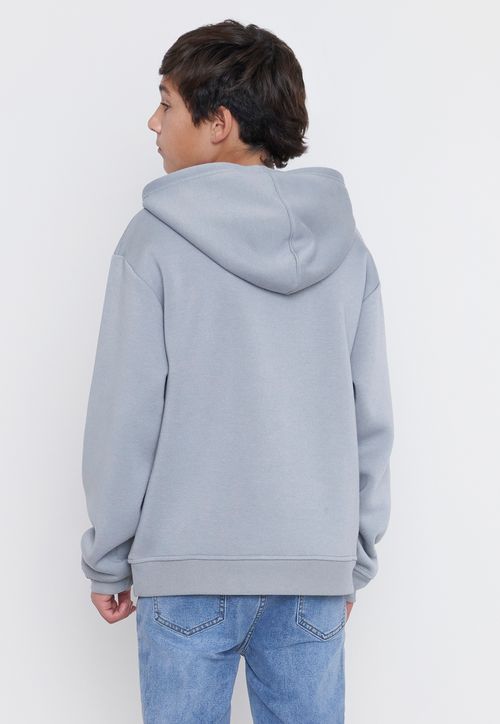 Poleron Niño Teen con Capucha Gris