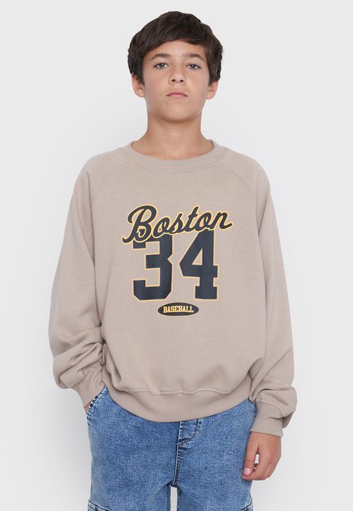 Poleron Niño Teen Cuello Redondo Beige