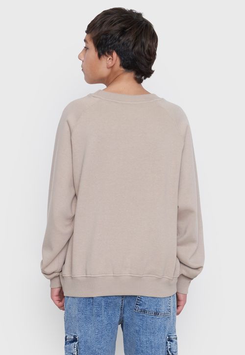 Poleron Niño Teen Cuello Redondo Beige