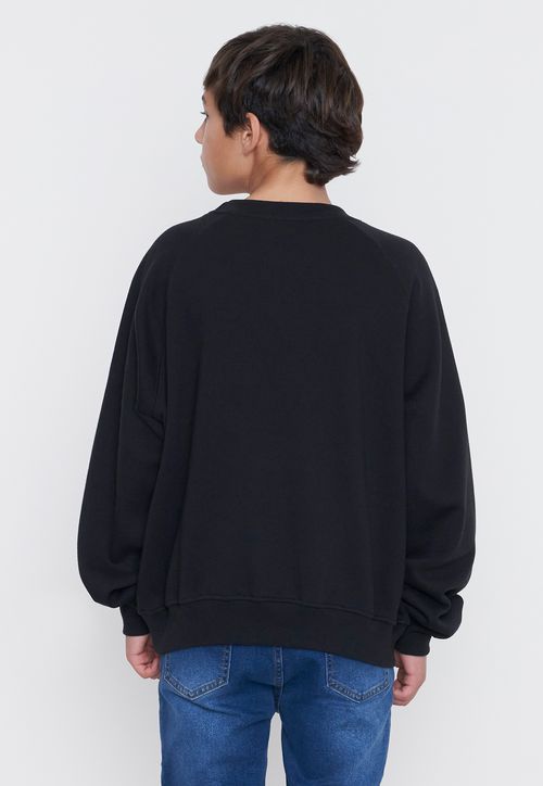 Poleron Niño Teen Cuello Redondo Negro I