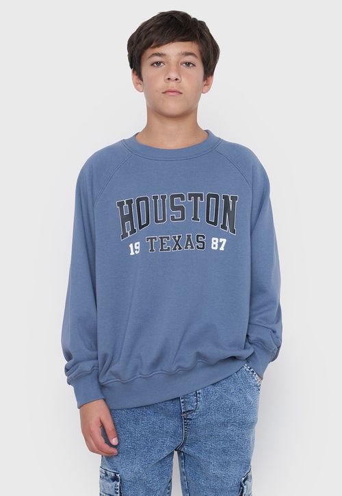 Poleron Niño Teen Cuello Redondo Azul I