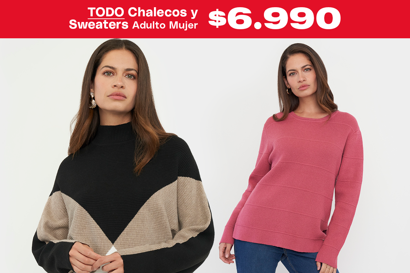 todo chalecos sweaters adulto mujer​